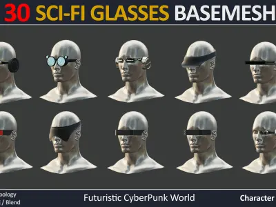 30 SCI-FI GLASSES BASEMESH vol8 3D model