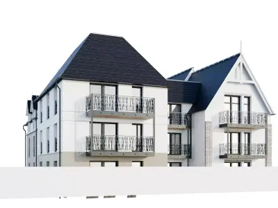 Modern European Gable House Low-poly 3D model