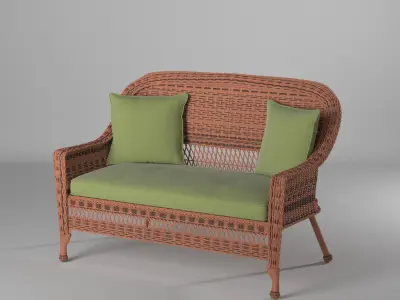 albert loveseat with cushion Low-poly 3D model