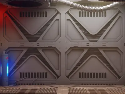 sci-fi shuttle rooms and textures  3D model