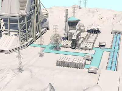 Futuristic Exoplanetary Facility 3D model