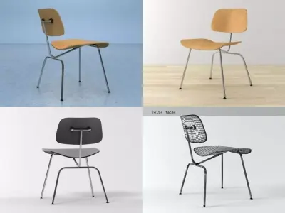 DCM Dining Chair Metal 3D model