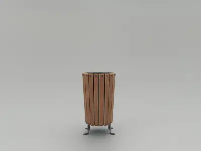 Modern Timber Street bin Vol 10 Game Ready PBR Low-poly 3Dmodel Low-poly 3D model