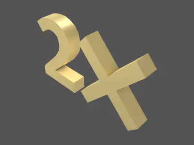 Bonus 2x Symbol v1 003 Low-poly 3D model