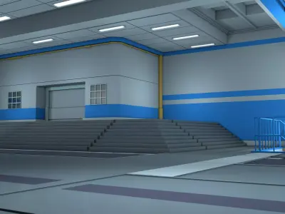 Sci Fi Interior Industrial Scene 3D model