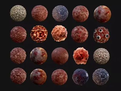 20 Bloody Gore Horror Seamless PBR Textures Texture