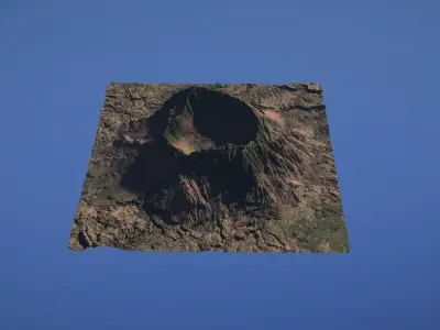 Landscape Environment Volcano Snow 49 Low-poly 3D model