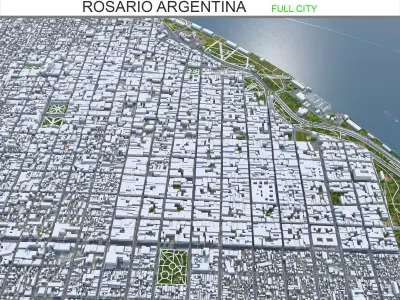 Rosario Argentina 25km Low-poly 3D model