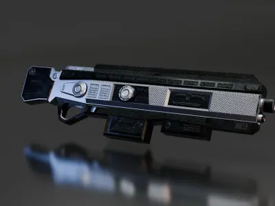 Stylized Sci-Fi Rifle Low-poly 3D model