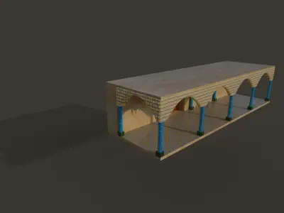 Chamber building with arches 3D model