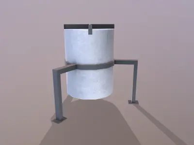 Small Drum Low-poly 3D model