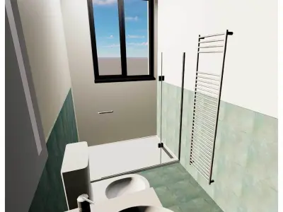 Bathroom Wall Towel Radiator Rail 3D model