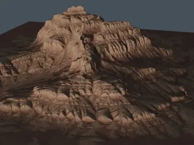 Eroded Mountain 3D model