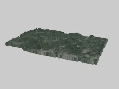 Okayama City Low-poly 3D model