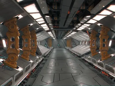 SpaceShip Interior 01 Low-poly 3D model