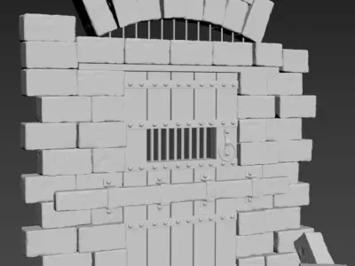 Old Wood Dor 3D model