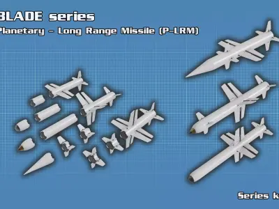 Sci Fi Missile Blade - series Kit Low-poly 3D model