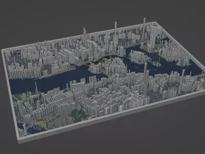 Stockholm City Low-poly 3D model