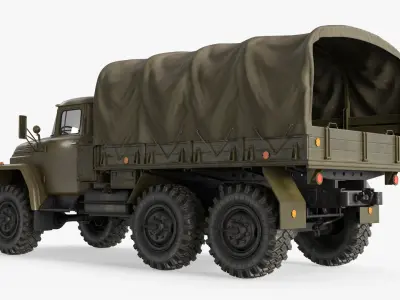  ZIL-131 Military Truck with Cargo Bed and Canvas Cover 