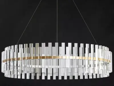 Casandra 4light Brushed Brass Pendant 3D model
