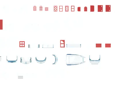 TwindBricks3D - 55 Window glass and shutter collection 3D print model