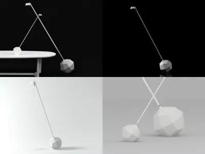 Miyake table lamp designed 3D model