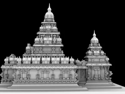 mamallapuram shore temple2 3D model
