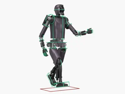  Automation Biped Robot Purple Rigged 