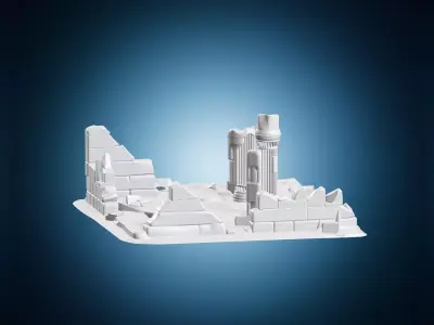 Ancient Temple Pillars Display Base 3D print model