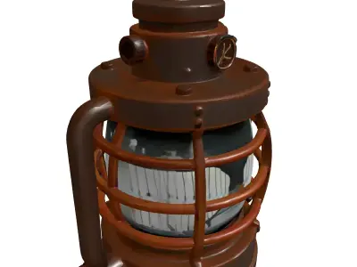 Rusty Industrial Ship Lantern Low-poly 3D model