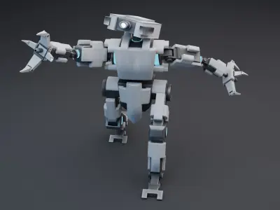 Stylized Robot Low-poly 3D model