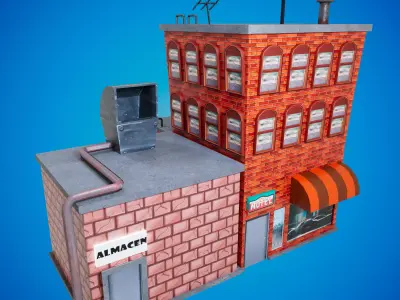  building cartoon Low-poly 3D model