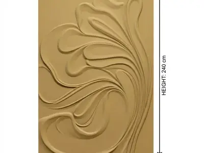 Modern Abstract Relief Panel Wall Decor Set STL Mural CNC 382 3D model