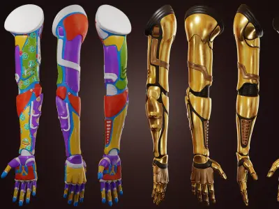 Humanoid Robot Arm 3D - Extended License Low-poly 3D model
