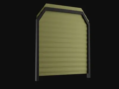 Simple Low Poly Industrial Door  Low-poly 3D model