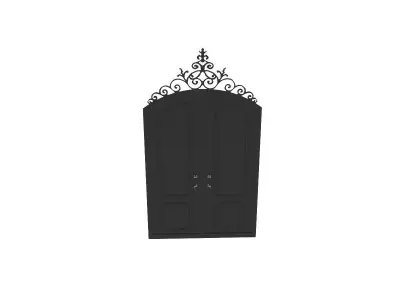 entrance door with ornate design Free low-poly 3D model