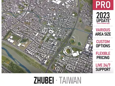 Zhubei Low-poly 3D model