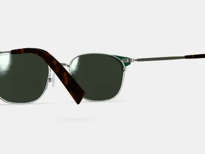 Heyward Sunglasses in Antique Silver with Pine 3D model