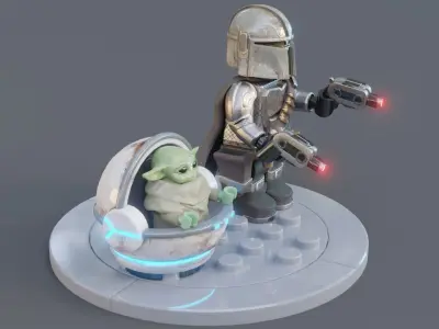 Mandalorian and grogu  3D model
