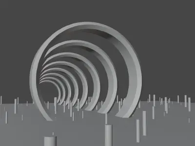 3d model Sci-fi teleportation portal for asset game 3D model