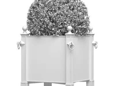 Modern Boxwood in the garden planter ArtDeco style Patio Porch  3D model