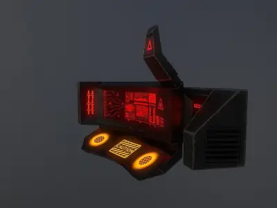 Sci-fi Computer Low-poly 3D model