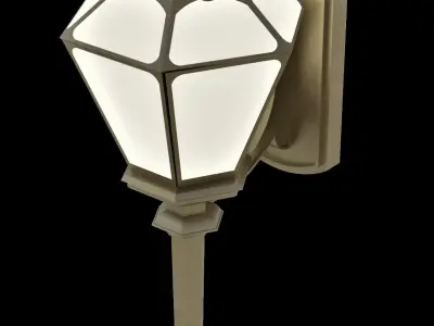 Wall hung ornate architectural scene light exterior fixture Low-poly 3D model