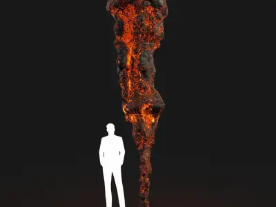 Low poly Lava Cave Rock Module 190225 Low-poly 3D model