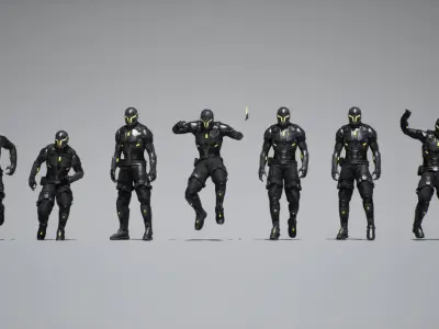 Cyber Ninja Low-poly 3D model purchase