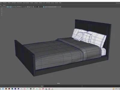 Low Poly game Ready Bed Free 3D model