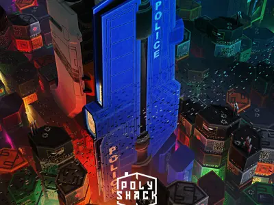 Low Poly Sci-Fi Building 1 - Pixel City 3D Asset Pack Low-poly 3D model