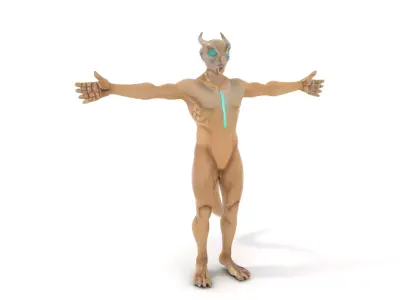 Reptilian Humanoid Alien Character Model Pack Low-poly 3D model