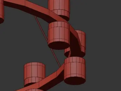 THE307 gold chandelier with glass shades 3D model