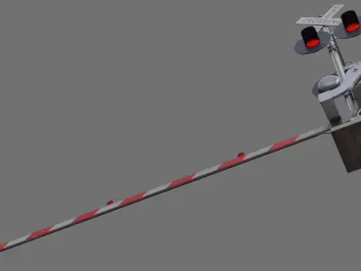 Railroad Crossing 1A Low-poly 3D model